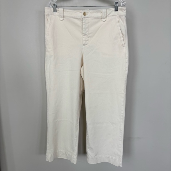 Faherty Wide Leg Crop Pants Size 14 - Picture 1 of 5
